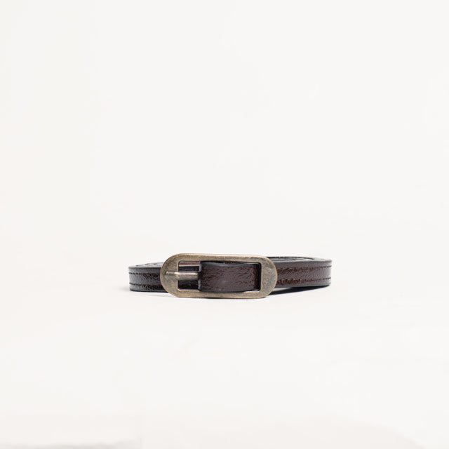 Zeroassoluto-Cintura fina genuine leather high quality - moro