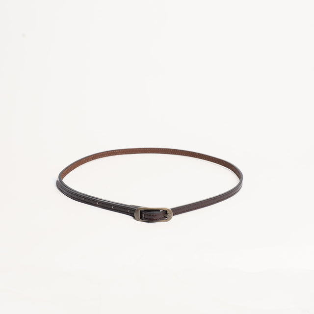 Zeroassoluto-Cintura fina genuine leather high quality - moro