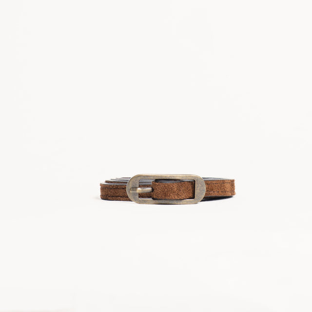 Zeroassoluto-Cintura fina genuine leather high qua - cioccolato
