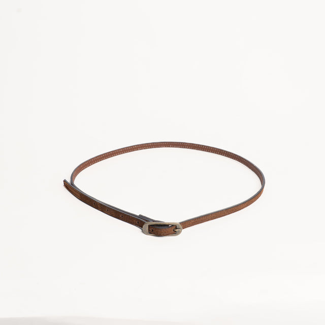 Zeroassoluto-Cintura fina genuine leather high qua - cioccolato