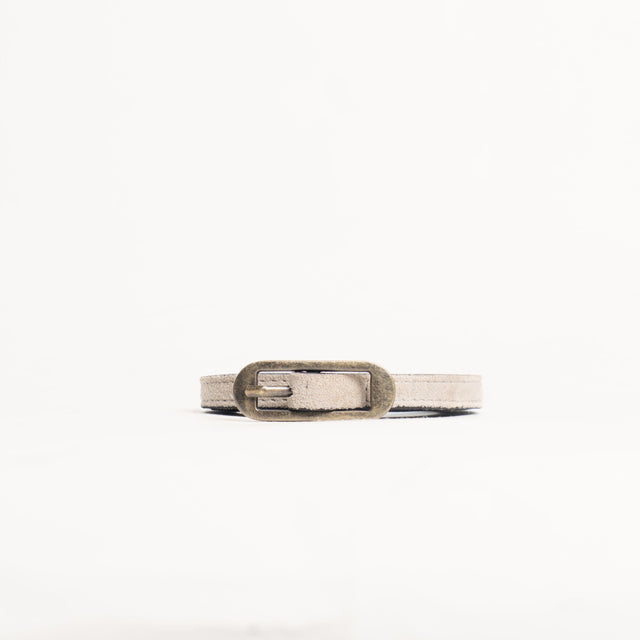 Zeroassoluto-Cintura fina genuine leather high qua - gesso