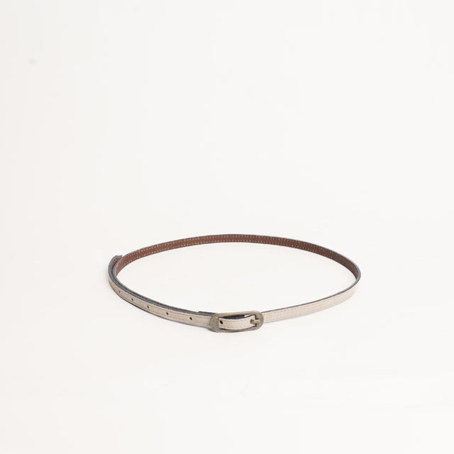 Zeroassoluto-Cintura fina genuine leather high qua - gesso