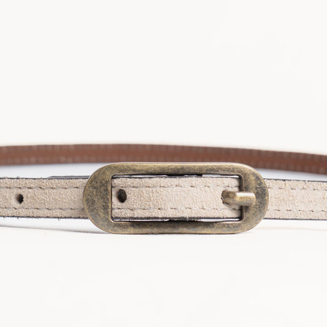 Zeroassoluto-Cintura fina genuine leather high qua - gesso
