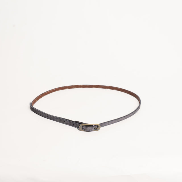 Zeroassoluto-Cintura fina genuine leather high qua - grigio