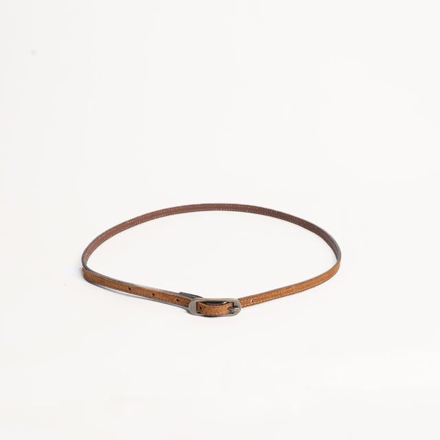 Zeroassoluto-Cintura fina genuine leather high qua - miele