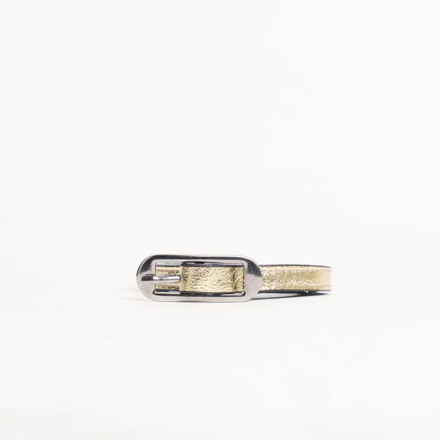 Zeroassoluto-Cintura fina genuine leather - gold