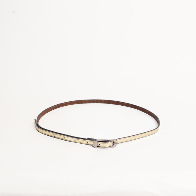 Zeroassoluto-Cintura fina genuine leather - gold
