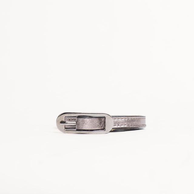 Zeroassoluto-Cintura fina genuine leather - platino