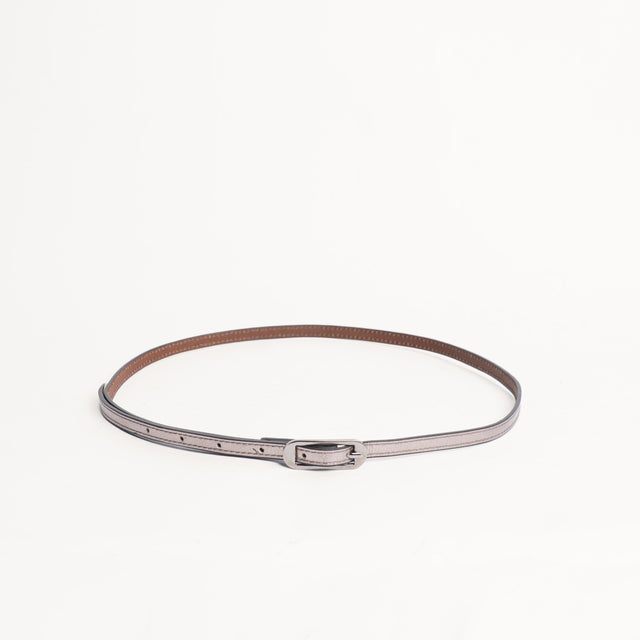 Zeroassoluto-Cintura fina genuine leather - platino