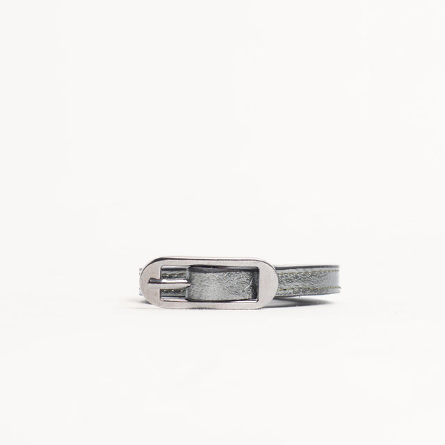 Zeroassoluto-Cintura fina genuine leather - piombo