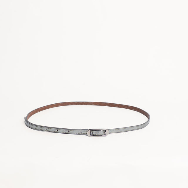 Zeroassoluto-Cintura fina genuine leather - piombo