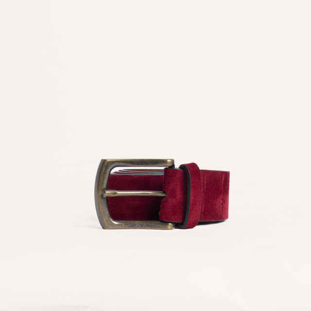 Zeroassoluto-Cintura scamosciata genuine leather high quality - Bordeaux