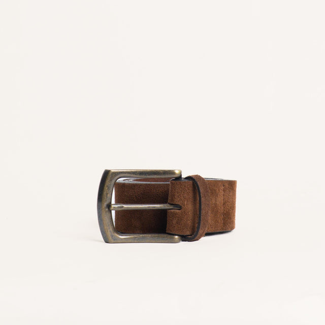 Zeroassoluto-Cintura scamosciata genuine leather high quality - cioccolato