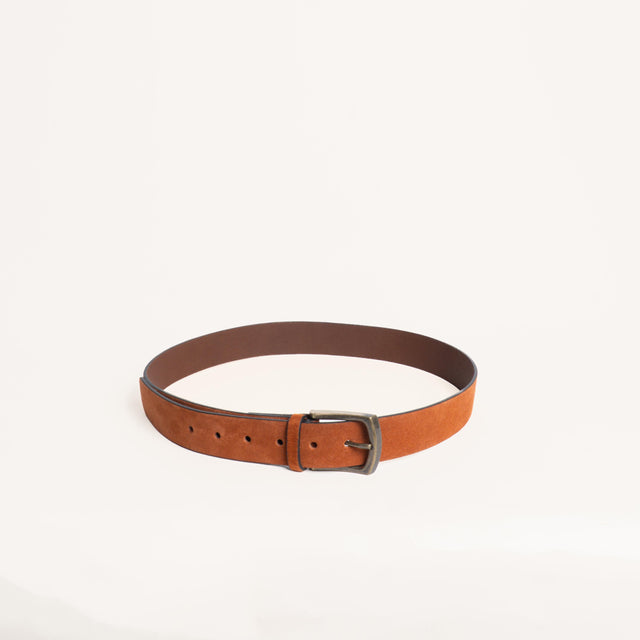 Zeroassoluto-Cintura scamosciata genuine leather high quality - coccio