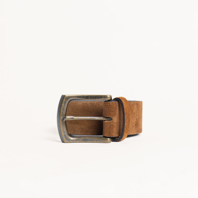Zeroassoluto-Cintura scamosciata genuine leather high quality - miele