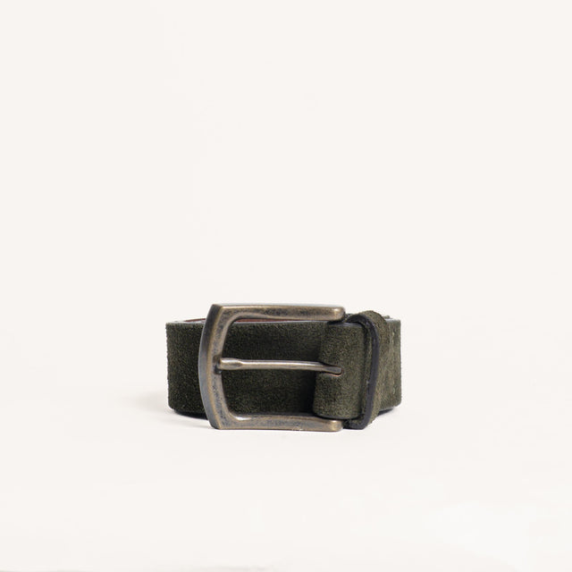 Zeroassoluto-Cintura scamosciata genuine leather high quality - militare