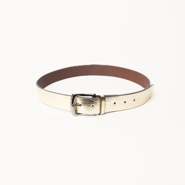 Zeroassoluto-Cintura laminata genuine leather high quality - gold