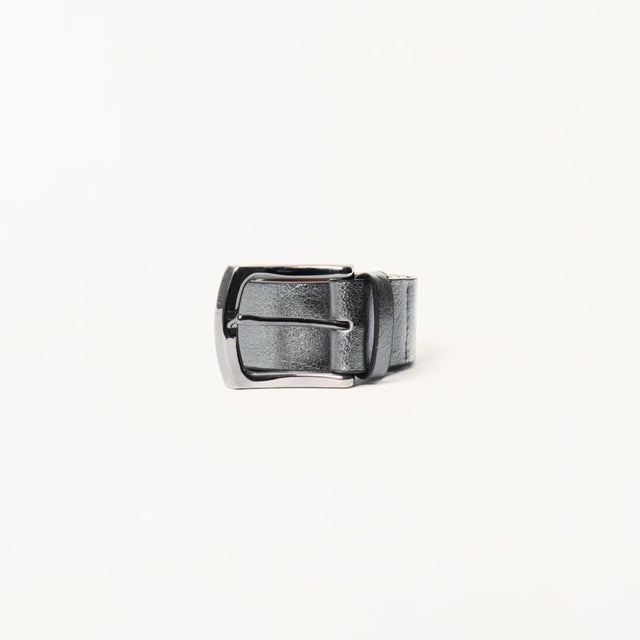 Zeroassoluto-Cintura laminata genuine leather high quality - piombo