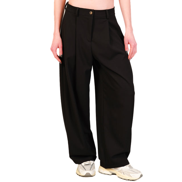 Zeroassoluto-Pantalone GENNY tessuto poliviscosa elasticizzato - nero