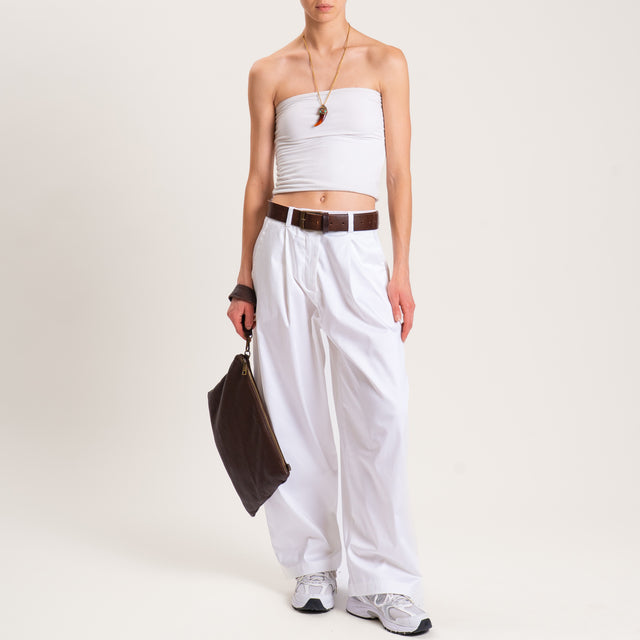 Pantalón de satén de algodón Zeroassoluto-GENNY - blanco