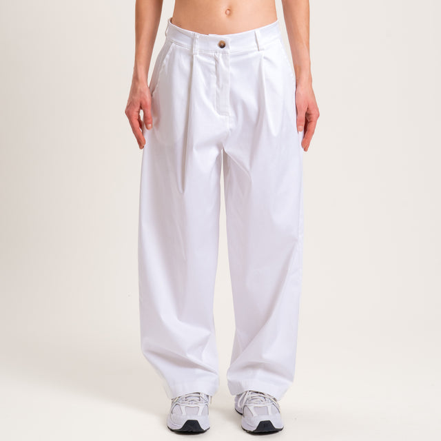 Pantalón de satén de algodón Zeroassoluto-GENNY - blanco