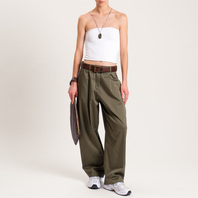 Pantalones de satén de algodón Zeroassoluto-GENNY y - militar