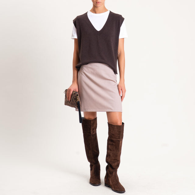 Zeroassoluto-Minigonna GINA tessuto elasticizzato - beige
