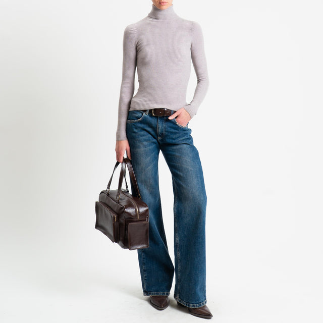 Suéter de cuello alto acanalado Zeroassoluto - Taupe