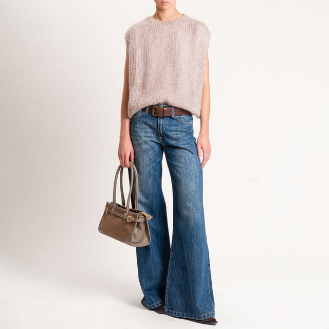 Zeroassoluto-Maglia mohair smanicata - beige