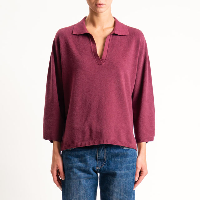 Zeroassoluto-Maglia collo polo - Bordeaux