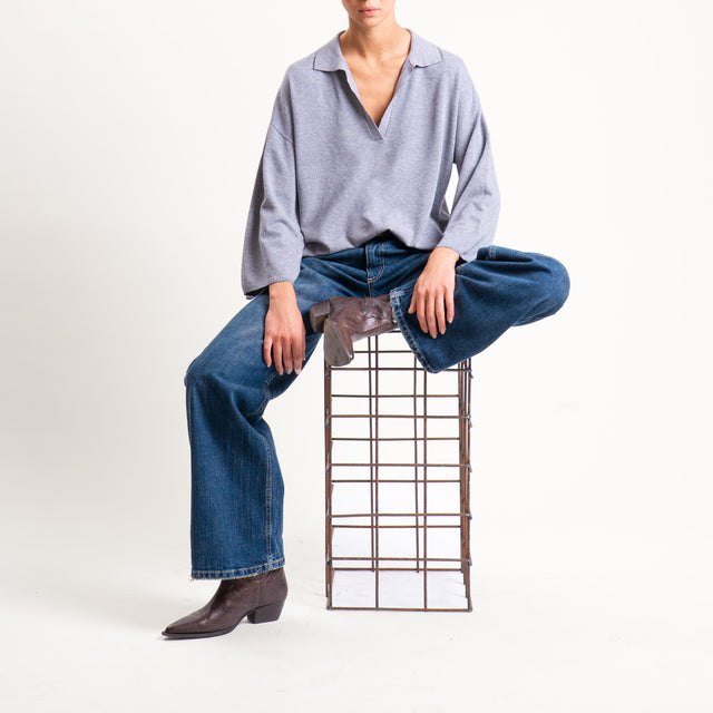 Zeroassoluto-Maglia collo polo - grigio melange