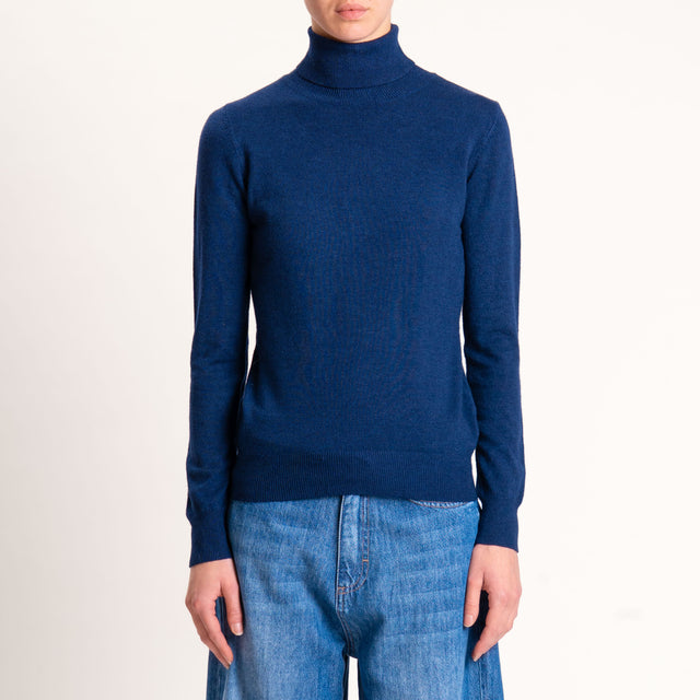 Zeroassoluto-Maglia collo alto - blu