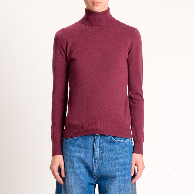 Zeroassoluto-Maglia collo alto - bordeaux