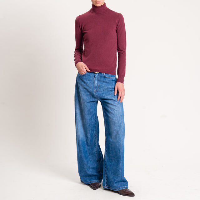 Zeroassoluto-Maglia collo alto - bordeaux