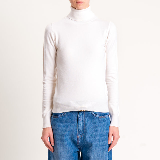 Zeroassoluto-Maglia collo alto - burro