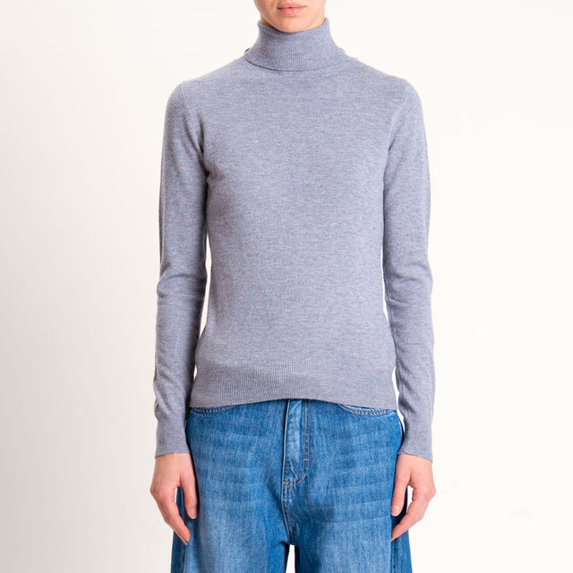 Zeroassoluto-Maglia collo alto - grigio melange