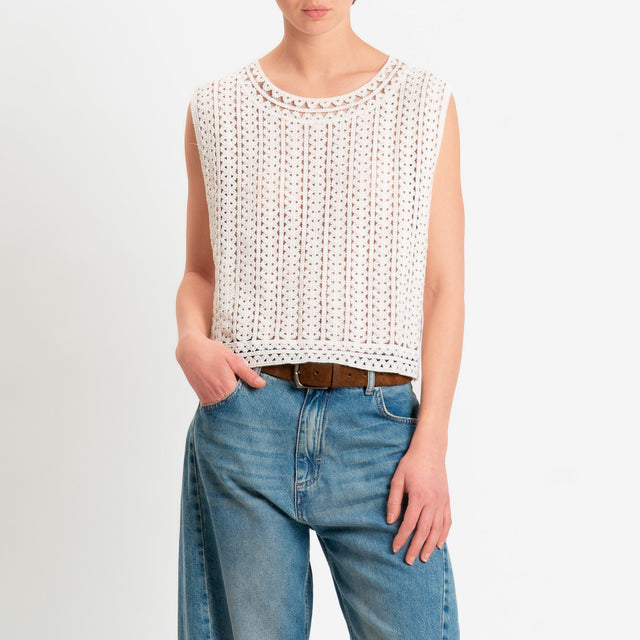 Zeroassoluto-Top in crochet - burro