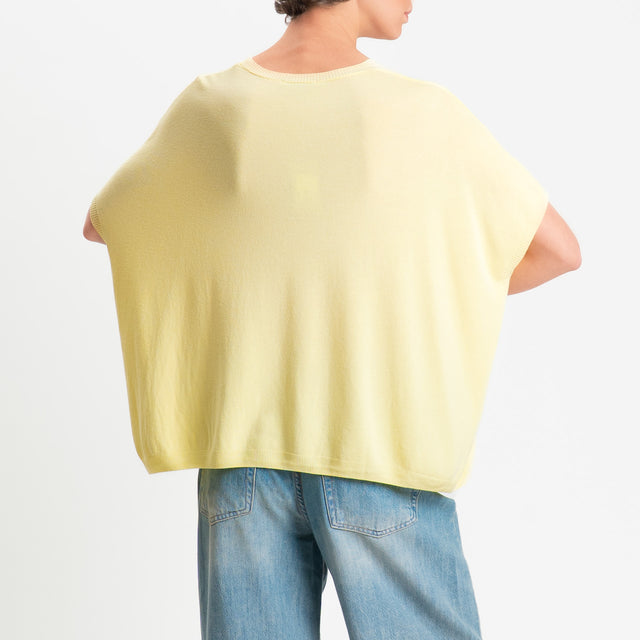 Zeroassoluto-Maglia scatola oversize scollo v - yellow