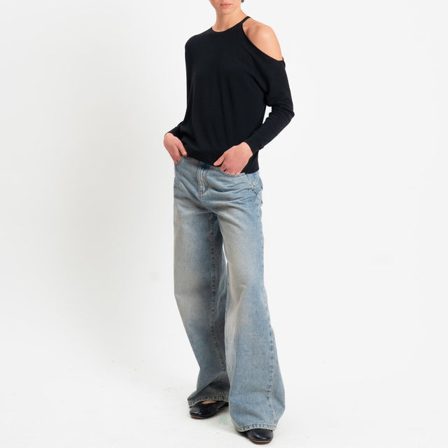 Zeroassoluto-Maglia cut out - nero