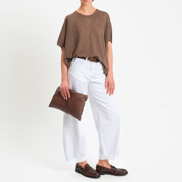 Zeroassoluto-Maglia oversize garzata viscosa - choco