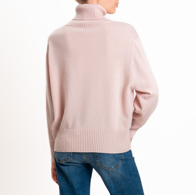 Zeroassoluto-Maglia collo alto 100% LANA SOFT - rosa