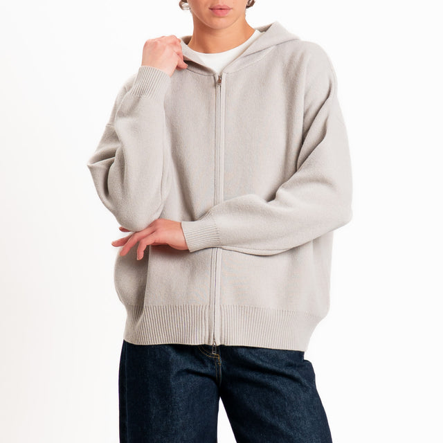 Zeroassoluto-Cardigan 100% LANA SOFT con zip - cacha