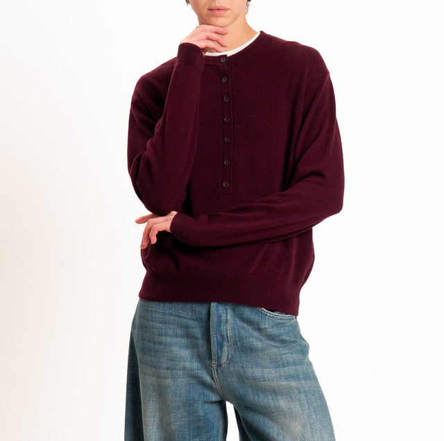 Zeroassoluto-Maglia 100% LANA SOFT serafino - vino