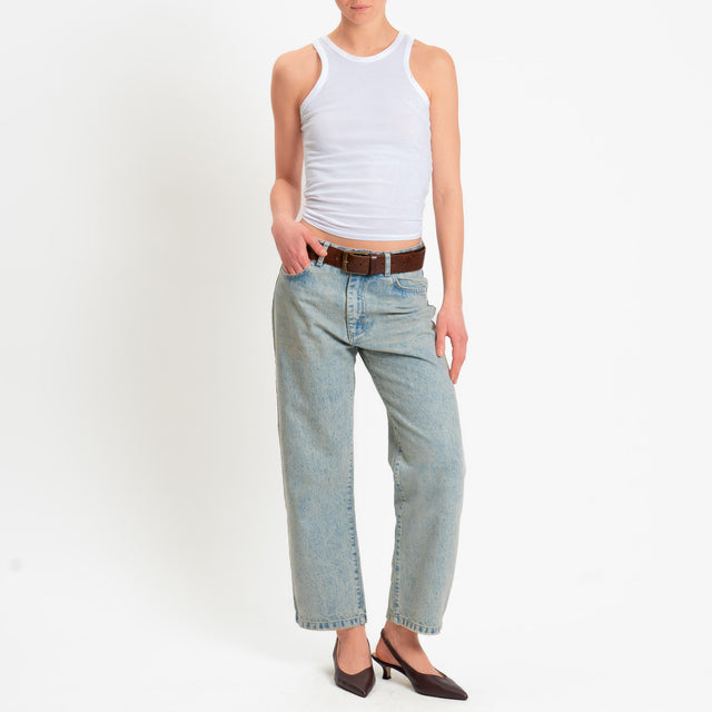 Zeroassoluto-Jeans GLORIA straight fit - denim chiaro sabbiato
