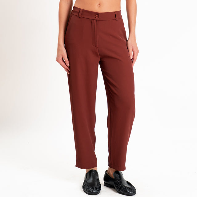 Zeroassoluto-Completo gilet+pantalone tessuto fluido - brick