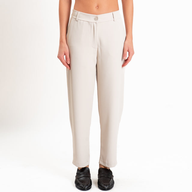 Zeroassoluto-Completo gilet+pantalone tessuto fluido - mastice