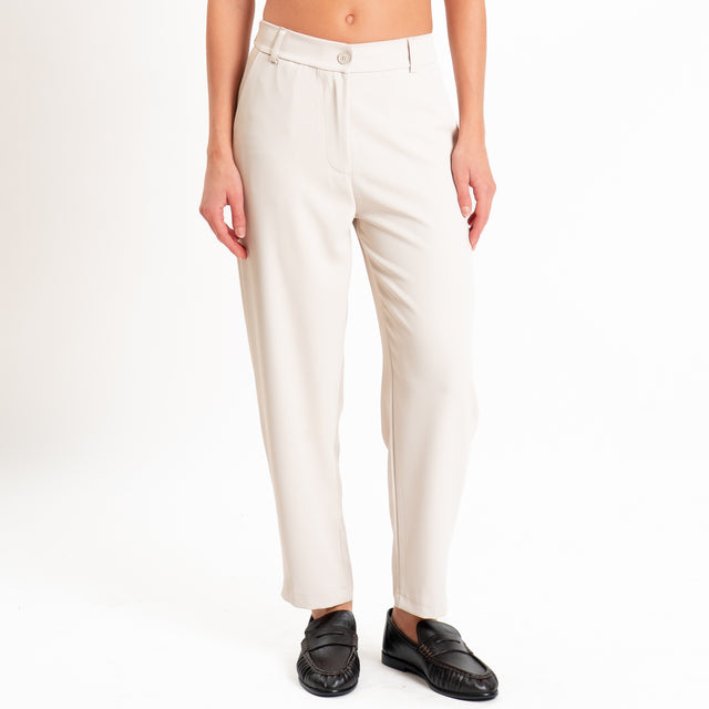 Zeroassoluto-Completo gilet+pantalone tessuto fluido - mastice