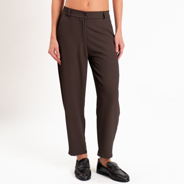 Zeroassoluto-Completo gilet+pantalone tessuto fluido - moro