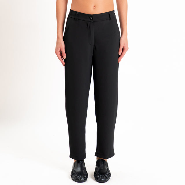 Zeroassoluto-Completo gilet+pantalone tessuto fluido - nero