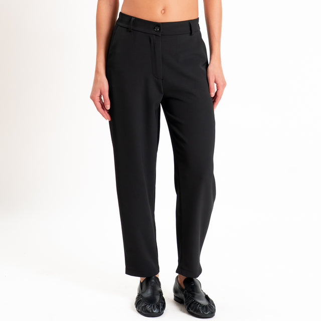 Zeroassoluto-Completo gilet+pantalone tessuto fluido - nero